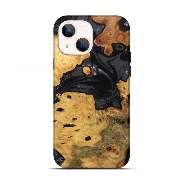 iPhone 13 Wood Live Edge Phone Case - Ursula (Black & White, 746278) on Sale