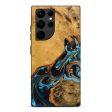 Galaxy S22 Ultra Wood Live Edge Phone Case - Elena (Teal & Gold, 746307) Cheap