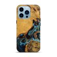 iPhone 14 Pro Wood Live Edge Phone Case - Elena (Teal & Gold, 746307) For Cheap