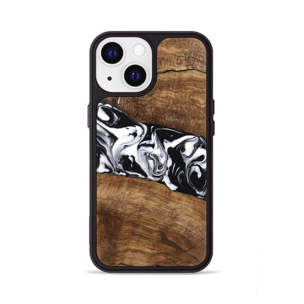 iPhone 13 Wood Phone Case - Lisha (Black & White, 746236) Hot on Sale