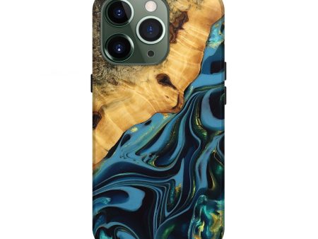 iPhone 13 Pro Wood Live Edge Phone Case - Rhys (Blue, 746303) on Sale