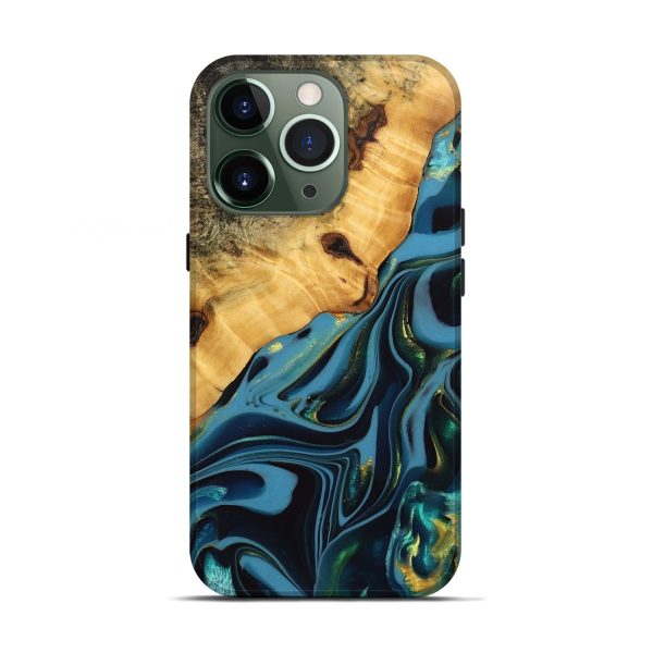 iPhone 13 Pro Wood Live Edge Phone Case - Rhys (Blue, 746303) on Sale