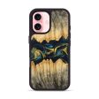 iPhone 16 Wood Phone Case - Elianna (Teal & Gold, 746380) Online Hot Sale