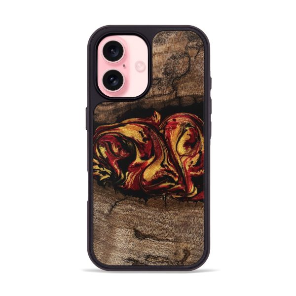 iPhone 16 Wood Phone Case - Jaleel (Red, 746356) Hot on Sale