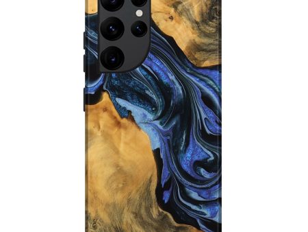 Galaxy S22 Ultra Wood Live Edge Phone Case - Etha (Blue, 746315) Online now