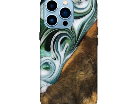 iPhone 14 Pro Wood Live Edge Phone Case - Annika (Green, 746289) Fashion