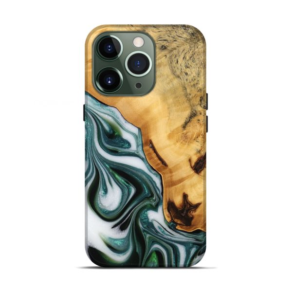 iPhone 13 Pro Wood Live Edge Phone Case - Adam (Green, 746293) Online now