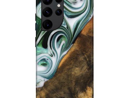 Galaxy S22 Ultra Wood Live Edge Phone Case - Annika (Green, 746289) For Sale