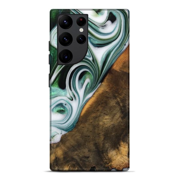 Galaxy S22 Ultra Wood Live Edge Phone Case - Annika (Green, 746289) For Sale