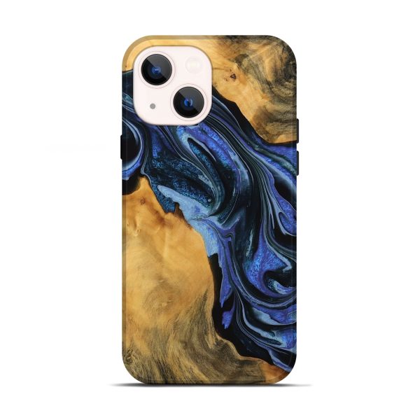 iPhone 13 Wood Live Edge Phone Case - Etha (Blue, 746315) on Sale