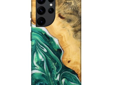 Galaxy S22 Ultra Wood Live Edge Phone Case - Chaim (Green, 746295) For Cheap