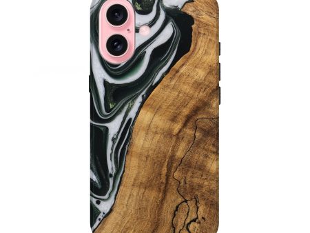 iPhone 16 Wood Live Edge Phone Case - Cayson (Green, 746294) Discount