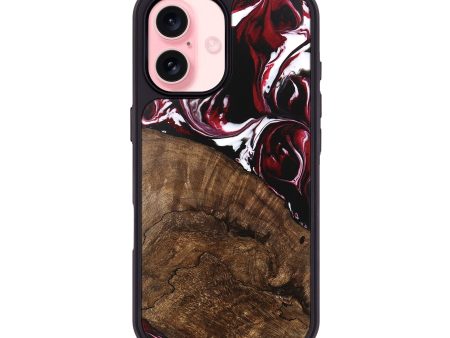 iPhone 16 Wood Phone Case - Charles (Red, 746146) Fashion