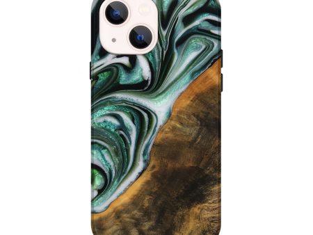 iPhone 14 Wood Live Edge Phone Case - Mittie (Green, 746299) For Discount