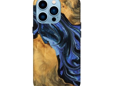 iPhone 14 Pro Wood Live Edge Phone Case - Etha (Blue, 746315) Online