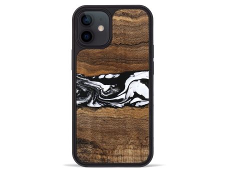 iPhone 12 mini Wood Phone Case - Wiley (Black & White, 746243) Online now