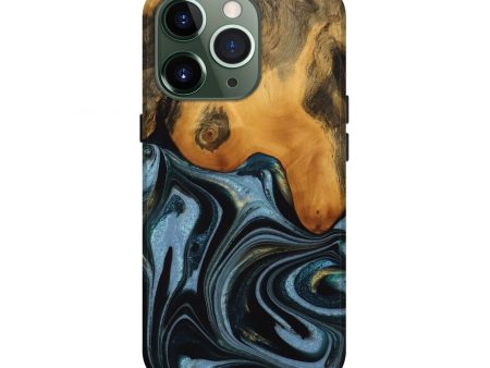 iPhone 13 Pro Wood Live Edge Phone Case - Clark (Green, 746300) For Sale