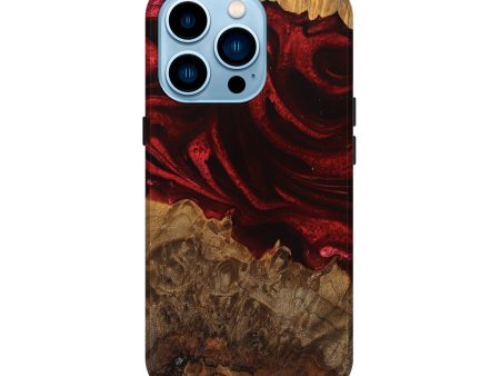 iPhone 14 Pro Wood Live Edge Phone Case - Maya (Red, 746316) Fashion