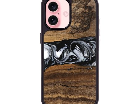 iPhone 16 Wood Phone Case - Zavier (Black & White, 746419) Hot on Sale