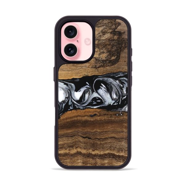 iPhone 16 Wood Phone Case - Zavier (Black & White, 746419) Hot on Sale