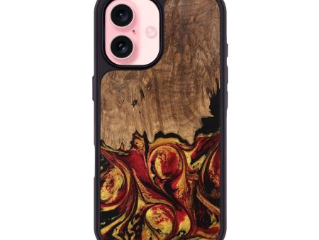 iPhone 16 Wood Phone Case - Jesica (Red, 746358) on Sale