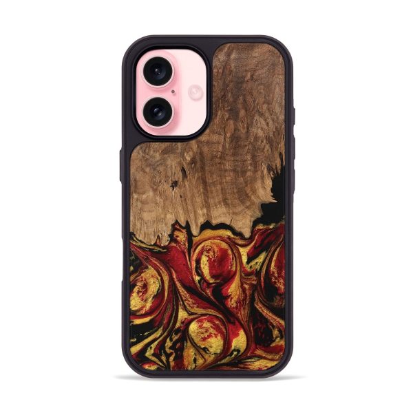 iPhone 16 Wood Phone Case - Jesica (Red, 746358) on Sale