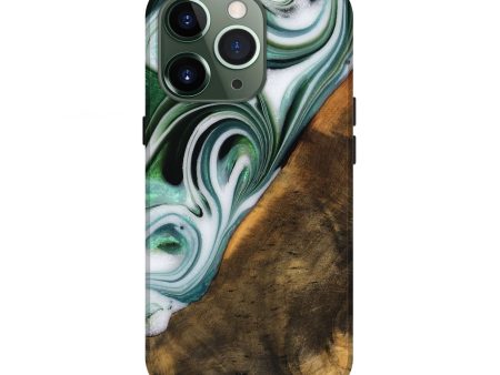 iPhone 13 Pro Wood Live Edge Phone Case - Annika (Green, 746289) Cheap