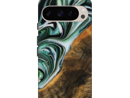 Pixel 9 Pro Wood Live Edge Phone Case - Mittie (Green, 746299) Online now