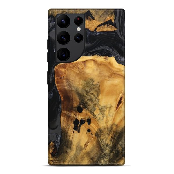 Galaxy S22 Ultra Wood Live Edge Phone Case - Brandon (Black & White, 746275) on Sale