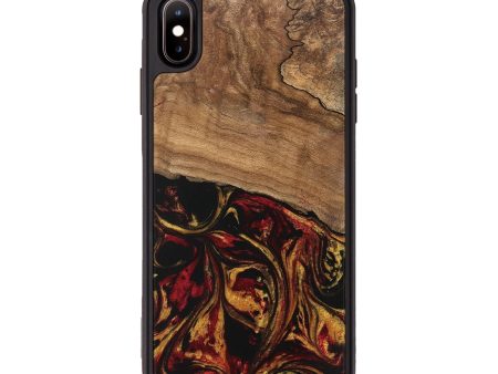 iPhone Xs Max Wood Phone Case - Genesis (Red, 746398) Online Sale