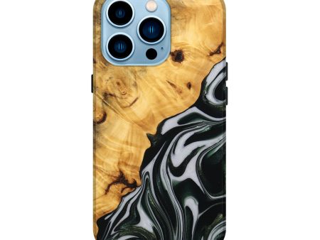 iPhone 14 Pro Wood Live Edge Phone Case - Winter (Green, 746298) Supply