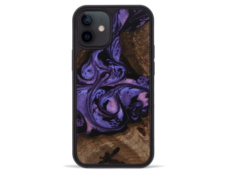 iPhone 12 mini Wood Phone Case - Green (Purple, 746332) For Cheap