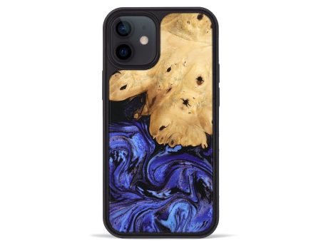 iPhone 12 mini Wood Phone Case - Callie (Blue, 746360) For Sale