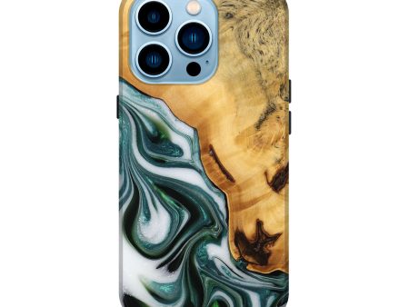 iPhone 14 Pro Wood Live Edge Phone Case - Adam (Green, 746293) Online Hot Sale