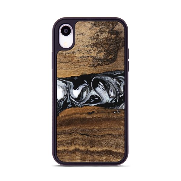 iPhone Xr Wood Phone Case - Zavier (Black & White, 746419) on Sale