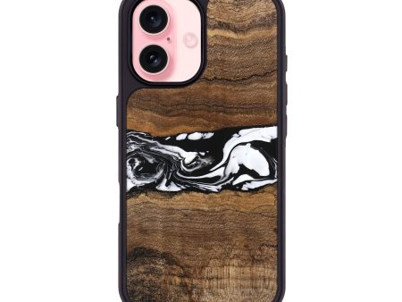 iPhone 16 Wood Phone Case - Wiley (Black & White, 746243) For Discount