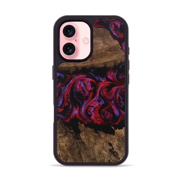 iPhone 16 Wood Phone Case - Aileen (Red, 746354) For Sale