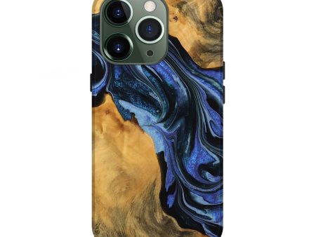 iPhone 13 Pro Wood Live Edge Phone Case - Etha (Blue, 746315) Online now