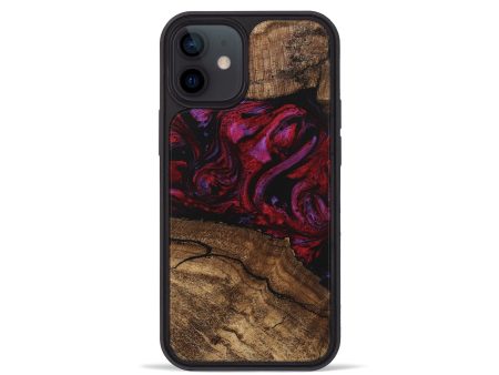 iPhone 12 mini Wood Phone Case - Fiona (Red, 746405) For Discount