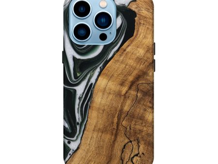 iPhone 14 Pro Wood Live Edge Phone Case - Cayson (Green, 746294) Fashion