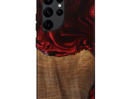 Galaxy S22 Ultra Wood Live Edge Phone Case - Bart (Red, 746033) Discount