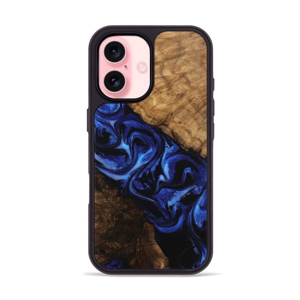 iPhone 16 Wood Phone Case - Kinsey (Blue, 746415) For Sale