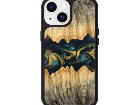 iPhone 13 Wood Phone Case - Elianna (Teal & Gold, 746380) Online Sale