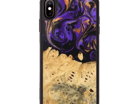 iPhone Xs Max Wood Phone Case - Marjory (Purple, 746103) Cheap