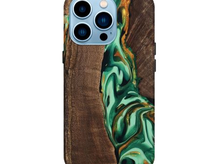 iPhone 14 Pro Wood Live Edge Phone Case - Juniper (Green, 746023) Discount