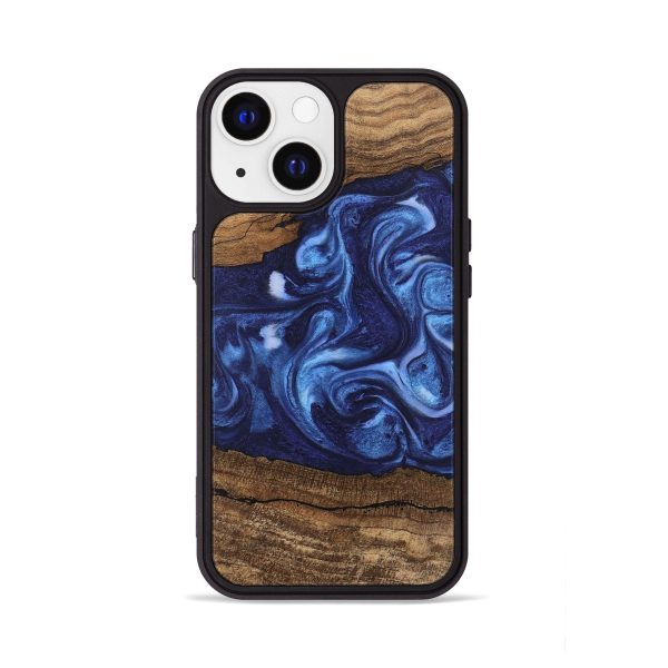 iPhone 13 Wood Phone Case - King (Blue, 746253) Supply