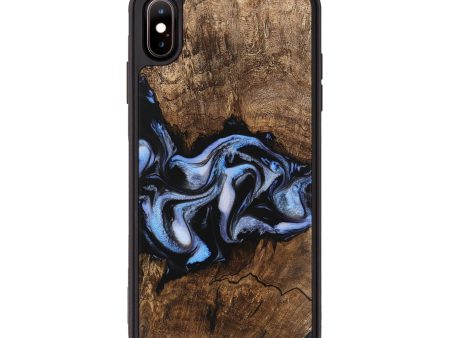 iPhone Xs Max Wood Phone Case - Rhea (Blue, 746173) Online