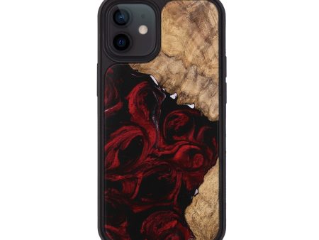 iPhone 12 Wood Phone Case - Caspian (Red, 746145) Discount