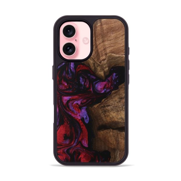 iPhone 16 Wood Phone Case - Carina (Red, 746377) Supply