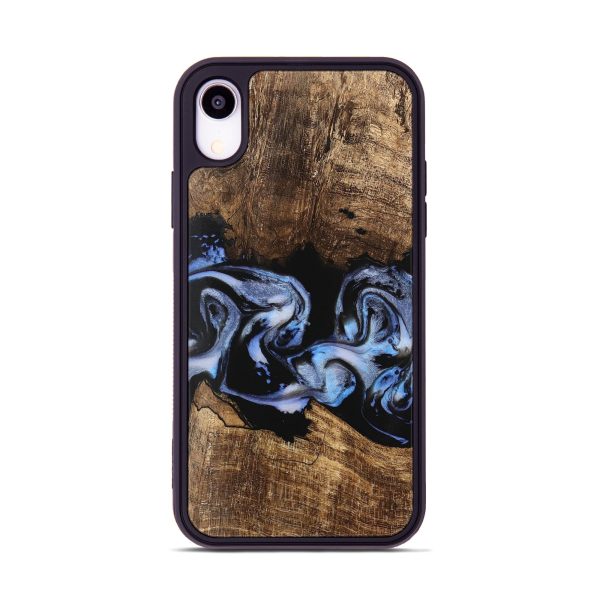 iPhone Xr Wood Phone Case - Moesha (Blue, 746144) For Sale